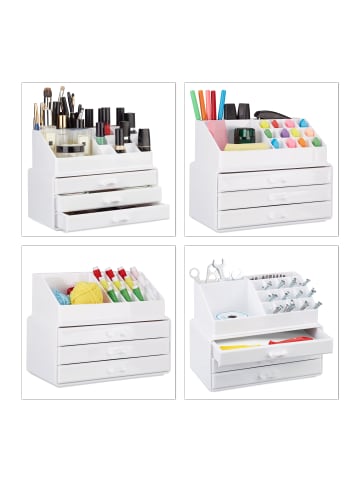 relaxdays 2x Makeup-Organizer in Transparent