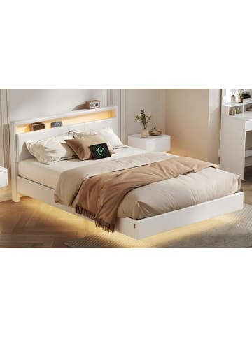 VASAGLE Polsterbett Kacy in Weiß - (B)146 x (H)90 x (T)213.5 cm