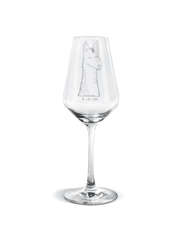 Mr. & Mrs. Panda Weißwein Glas Lamakopf Genervt ohne Spruch in Transparent
