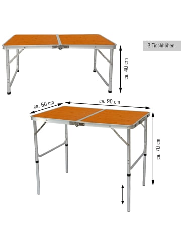 AMANKA Campingtisch 90x60x70cm AMA-YU-94 Bambus braun