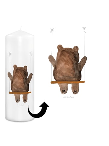 Mr. & Mrs. Panda Kerze Bär Schaukel ohne Spruch in Weiß