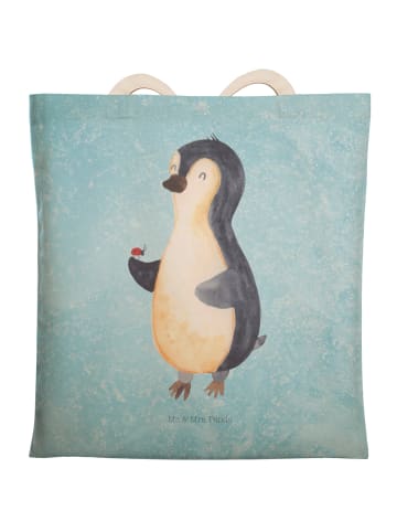 Mr. & Mrs. Panda Strandtasche Pinguin Marienkäfer ohne Spruch in Eisblau