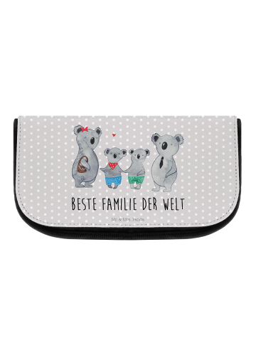 Mr. & Mrs. Panda Kulturtasche Koala Familie zwei mit Spruch in Grau Pastell