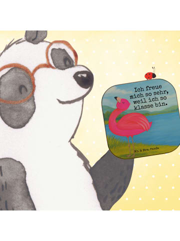 Mr. & Mrs. Panda gläseruntersetzer Flamingo Stolz Design mit Spruch in Weiß