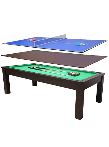 Nordcore Billardtisch 8' 3-IN-1 in Braun 244x132x81cm