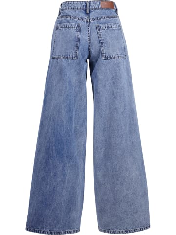 Urban Classics Urban Classics Damen Ladies Mid Waist Wide Denim in tinted lightblue washed