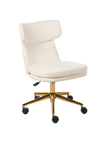 Beliani Bürostuhl GRANBY in Weiß/Gold - (W) 58 x (H) 77 x (L) 58 cm
