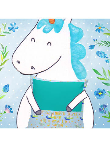 Mr. & Mrs. Panda Kissen 40x40 Pinguin Surfer ohne Spruch in Blau