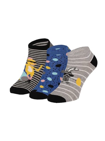 Yuhu Herren Ostersocken Sneaker-Socken Hasen Ostereier 3er Pack in Blau