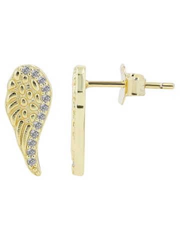 Adeliás Damen Ohrringe – Ohrstecker Flügel aus 925 Silber in gold