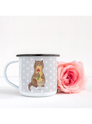 Mr. & Mrs. Panda Teebecher Otter Blumenstrauß ohne Spruch in Grau Pastell