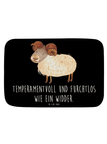 Mr. & Mrs. Panda Badteppich Sternzeichen Widder mit Spruch in Schwarz