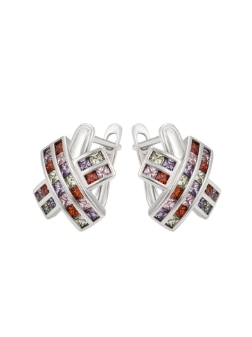 NAEMI Women Earrings in Silver Multicolor
