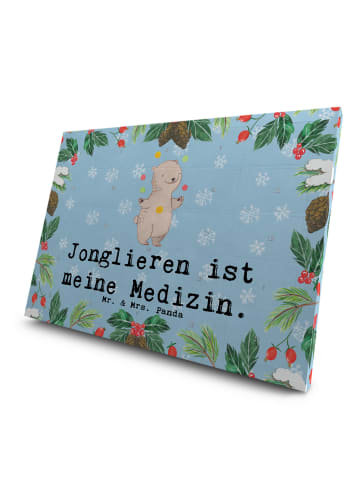 Mr. & Mrs. Panda Tee Adventskalender Bär Jonglieren mit Spruch in Eisblau