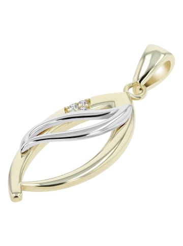 Adeliás Damen Anhänger aus 333 Gold mit Zirkonia in weiß