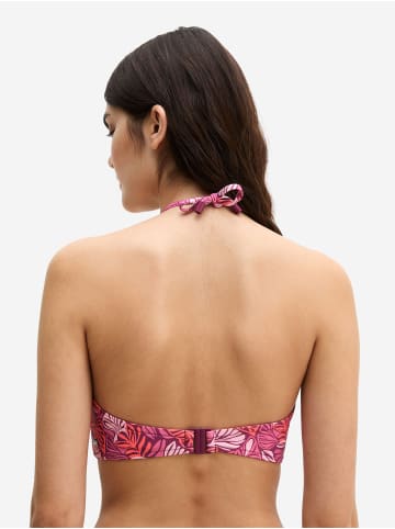 Marc O'Polo Triangel-Bikini-Top Abstract Leaf in raspberry coulis leaf print