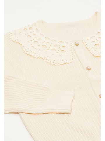 NAEMI Damen Cardigan in Wollweiss