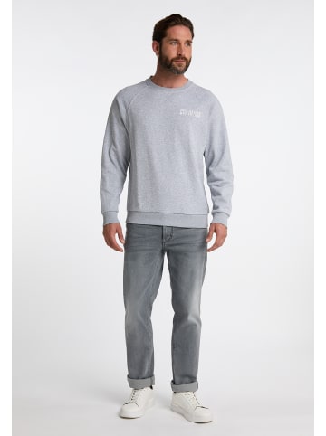 DreiMaster Herren Sweatshirt Mit Rundhals in Hellgrau Melange