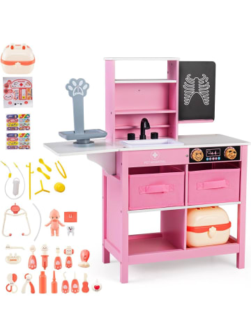 COSTWAY Krankenhaus Spielzeug Kinder in Rosa