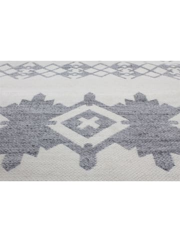 Kayoom Wohnzimmer Teppich – Kurzflorteppich Mirage 410 80 x 150 cm in grau - creme - rechteckig