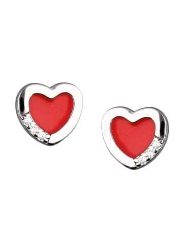 schmuck23 Silber-Ohrringe 925 Herz 0,7 cm x 0,8 cm