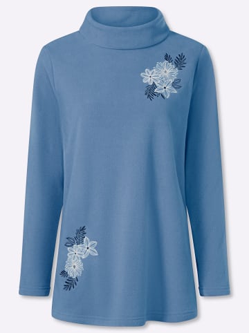 Sieh an! Fleeceshirt in mittelblau