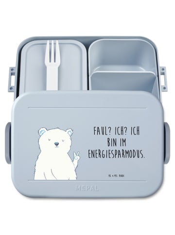 Mr. & Mrs. Panda MEPAL Bentobox Eisbär Faul Motiv mit Spruch in Blau Pastell