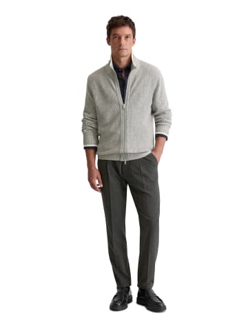 Marc O'Polo Strick-Trainingsjacke in grey melange