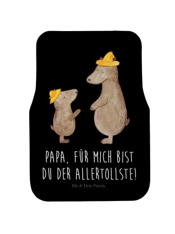 Mr. & Mrs. Panda Auto-Fußmatte Bären mit Hut mit Spruch in Schwarz