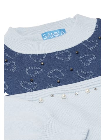 SANIKA Damen Strickpullover in Hellblau Marine