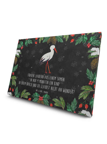 Mr. & Mrs. Panda Advents-Teekalender Storch mit Spruch in Kreidetafel