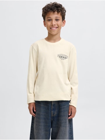 JACK & JONES Junior 3er-Pack Langarm-T-Shirt in Antique White