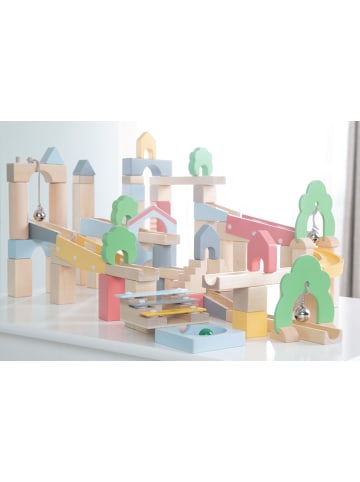 roba Holz-Murmelbahn 60+20-tlg, mit Geräuschen & 11 Murmeln, Kinderspielzeug ab 3 J