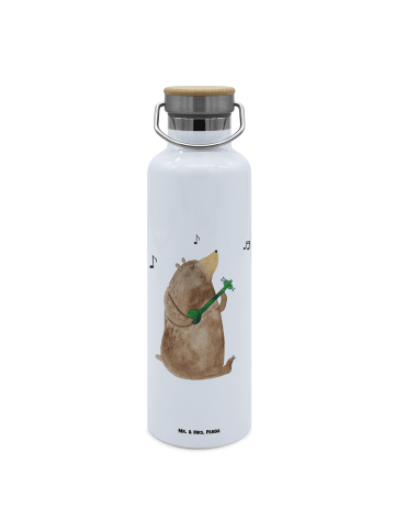 Mr. & Mrs. Panda Wasserflasche Bär Gitarre ohne Spruch in Weiß