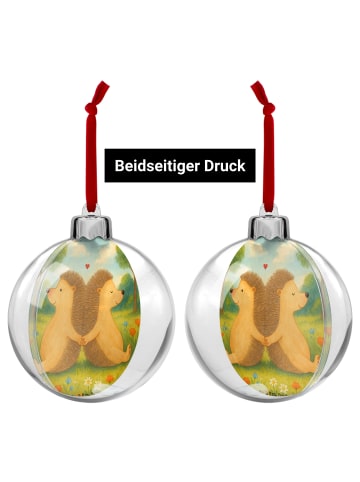 Mr. & Mrs. Panda deko kugel Igel händchenhaltend Design ohne Spruch in Weiß