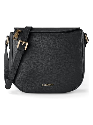 Lazarotti Bologna Leather Crossbody Umhängetasche Leder 25 cm black