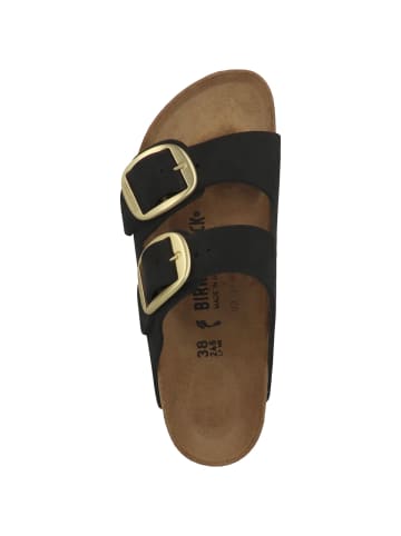 Birkenstock Sandale Arizona Big Buckle Nubukleder schmal in schwarz