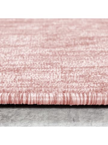KADIMA DESIGN Teppich Kurzflor Unifarben Polypropylen saugroboter Wohnzimmer in Rosa