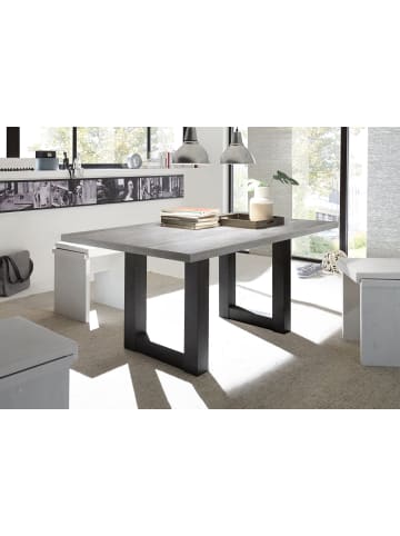 58 aufm Kessel ESSZIMMERTISCH Eila 8 140 x 90 x 75 Esstisch Schwarzstahl/Beton