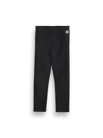 Coccodrillo Gerippte Leggings mit langem Bein in schwarz