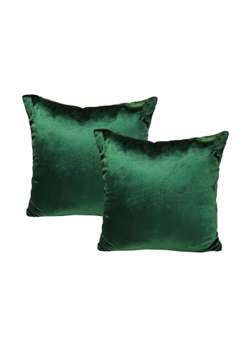 JACK 2er Set Teddy Flausch Kissenhülle Kissenbezug in Grün