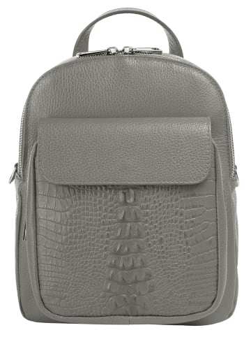Cluty Rucksack echt Leder in grau