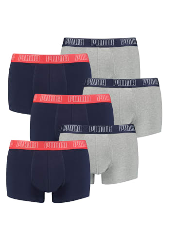 Puma Boxershorts PUMA BASIC TRUNK 6P in 006 - Blue / Grey Melange