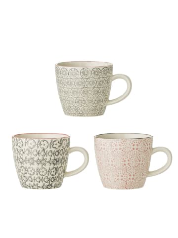 Bloomingville Cécile Tasse aus Rose aus Steingut 3er-Set in grün