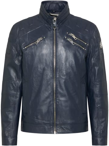 Carlo Colucci Lederjacke Joker in Navy