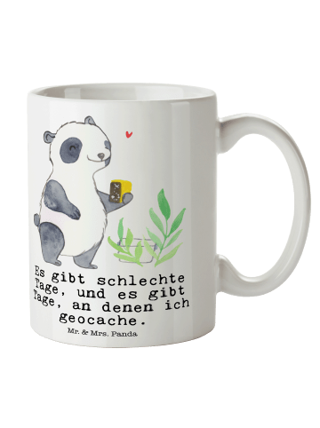 Mr. & Mrs. Panda Tasse Panda Geocaching mit Spruch in Weiß