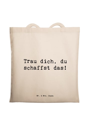 Mr. & Mrs. Panda Tasche Spruch Angst überwinden mit Spruch in Creme