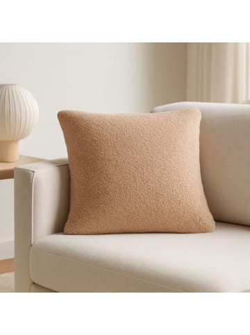 nordic coast company  Fellkissen, Bouclé Teddy Zierkissen Natur Flauschkissen Dekokissen