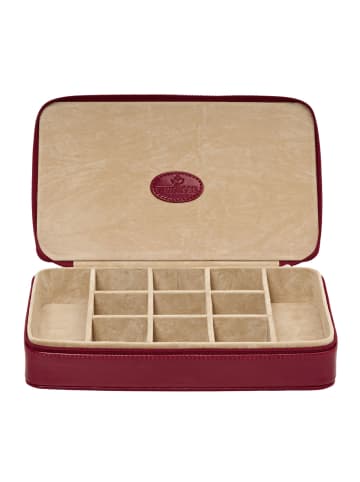 Windrose Merino Schmuckkasten 23 cm in rot