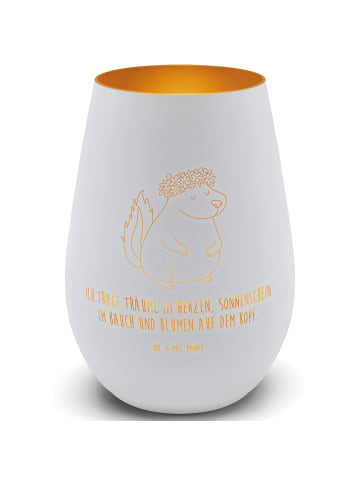 Mr. & Mrs. Panda Laterne Stinktier  mit Spruch in Weiß